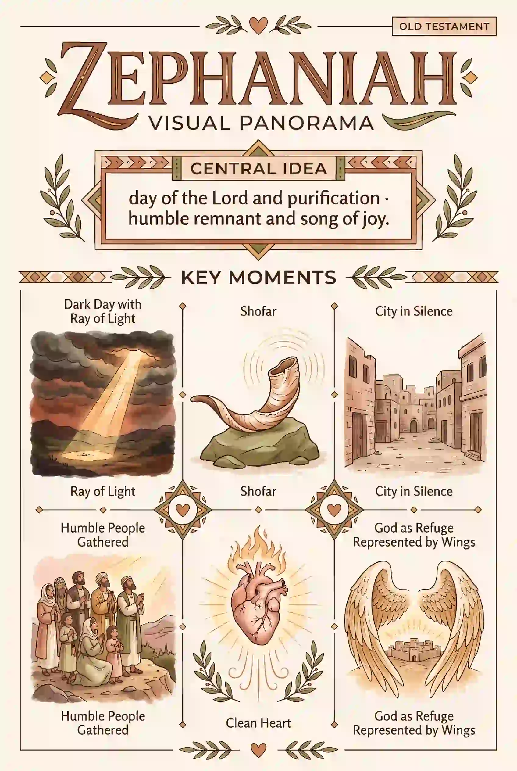 Zephaniah — full book panorama, illustrated
